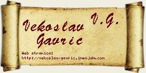 Vekoslav Gavrić vizit kartica